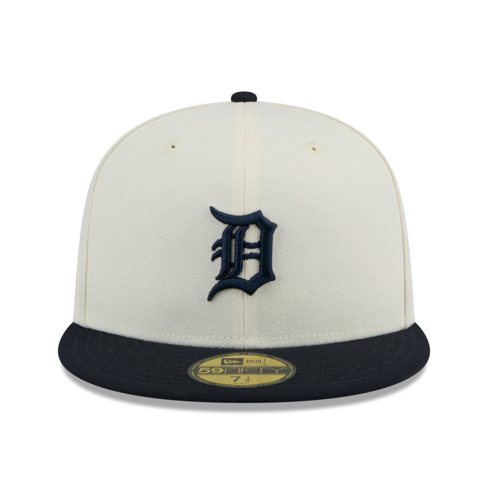 Men’s New Era Detroit Tigers Chrome White and Dark Navy 59FIFTY Fitted Cap