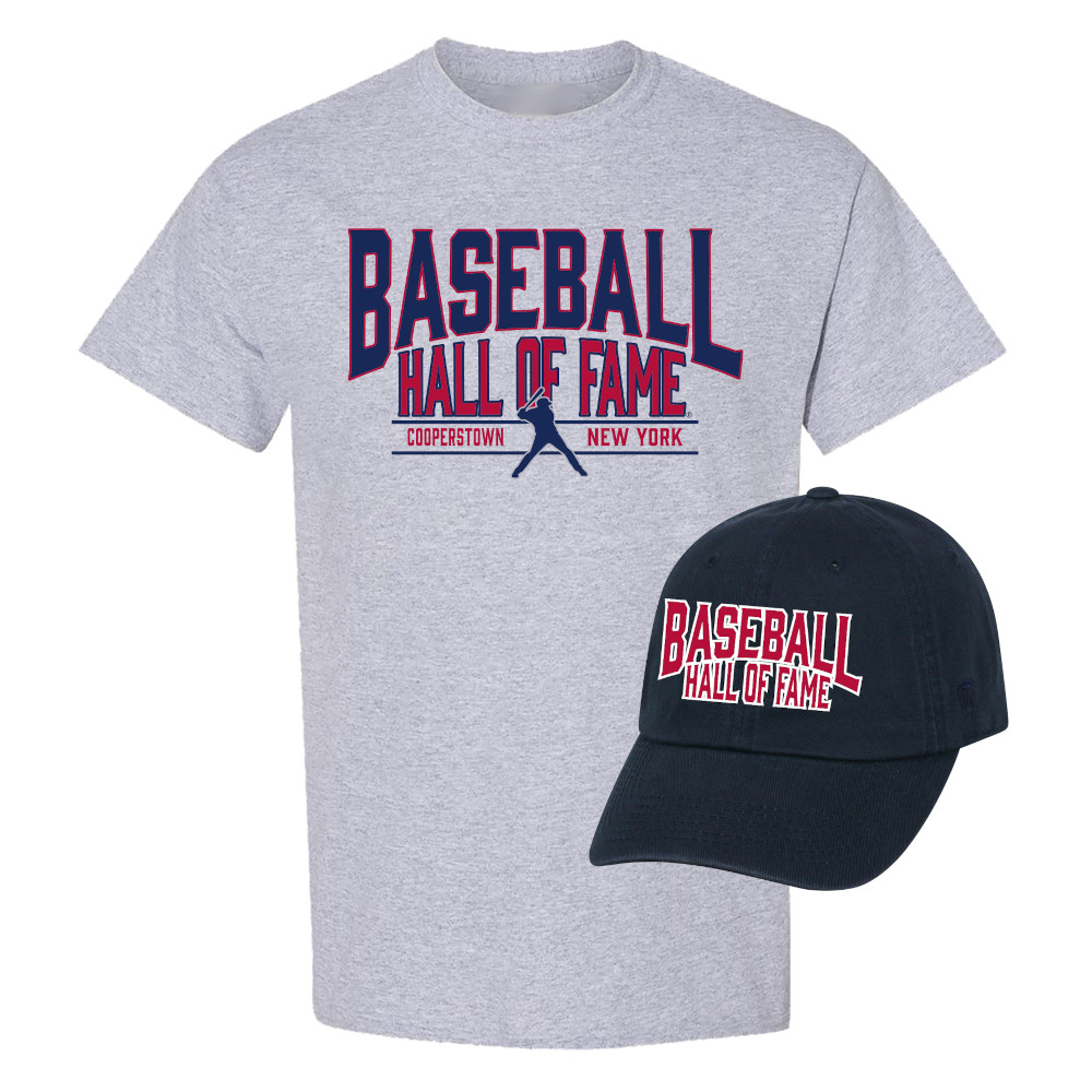 Men’s Baseball Hall of Fame Navy Adjustable Cap and Oxford Grey T-Shirt Bundle Men’s Baseball Hall of Fame Navy Adjustable Cap and Oxford Grey T-Shirt Bundle