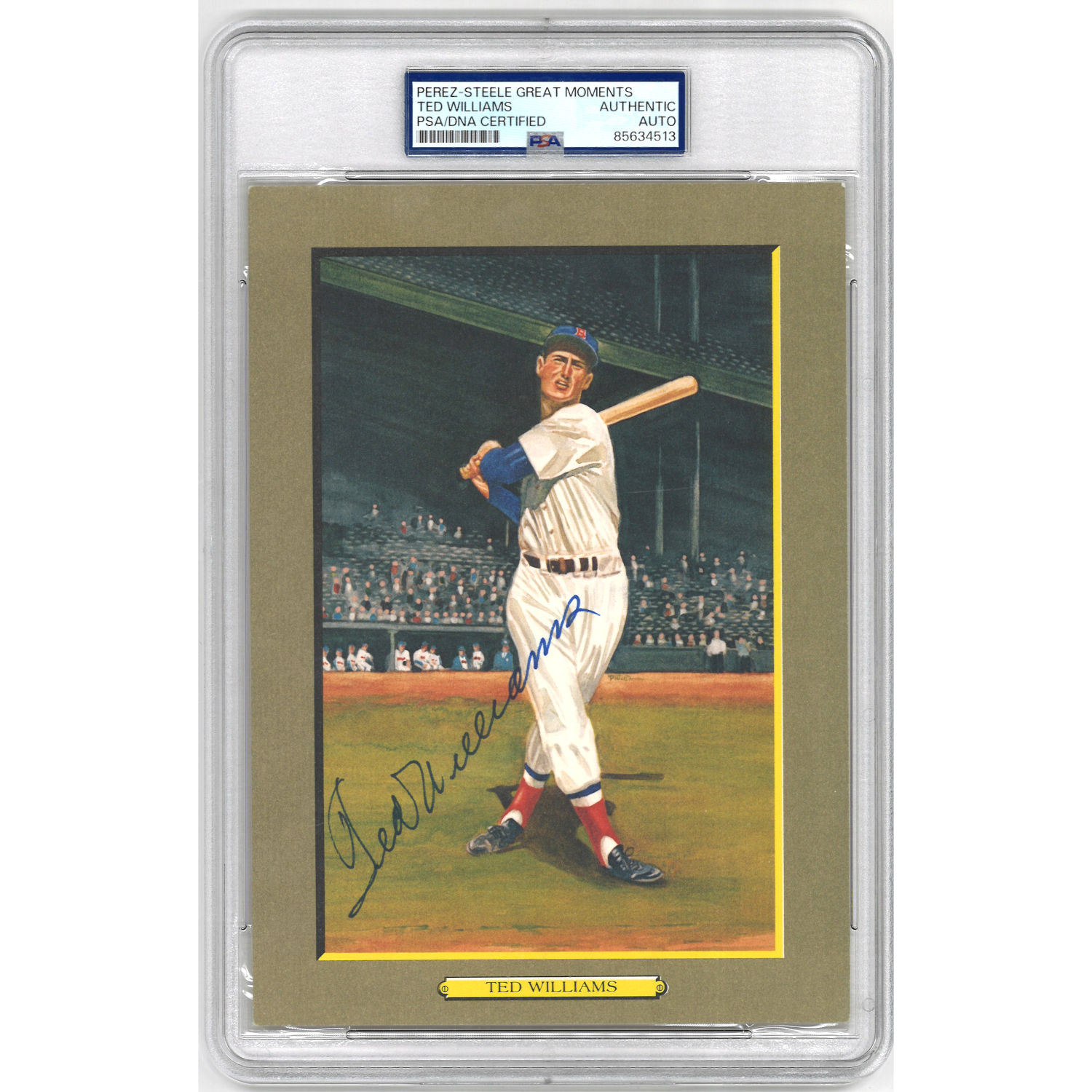 Ted Williams Autographed Perez-Steele Great Moments Jumbo Postcard # 13 (PSA-13)