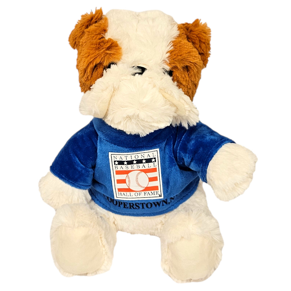 Baseball Hall of Fame 13" Plush Bulldog with Blue HOF T-Shirt