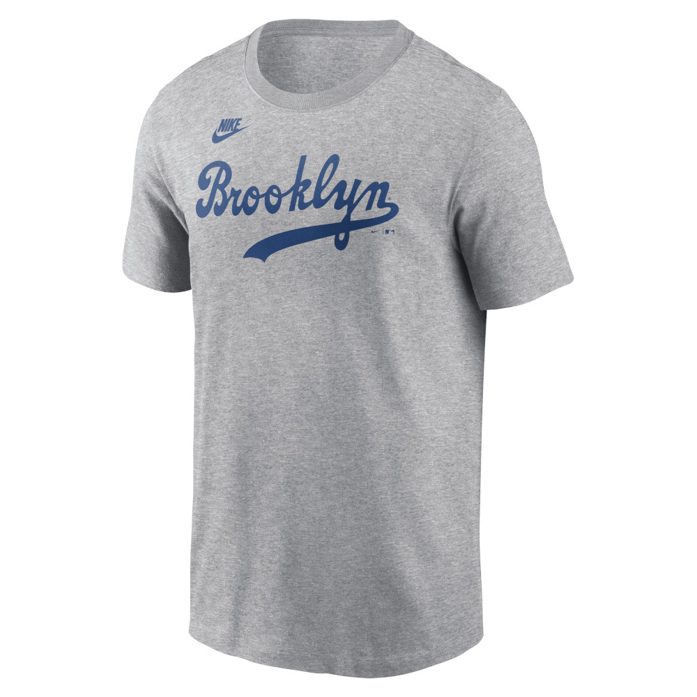 Men’s Nike Jackie Robinson Brooklyn Dodgers Cooperstown Collection Name & Number Grey T-Shirt Men’s Nike Jackie Robinson Brooklyn Dodgers Cooperstown Collection Name & Number Grey T-Shirt