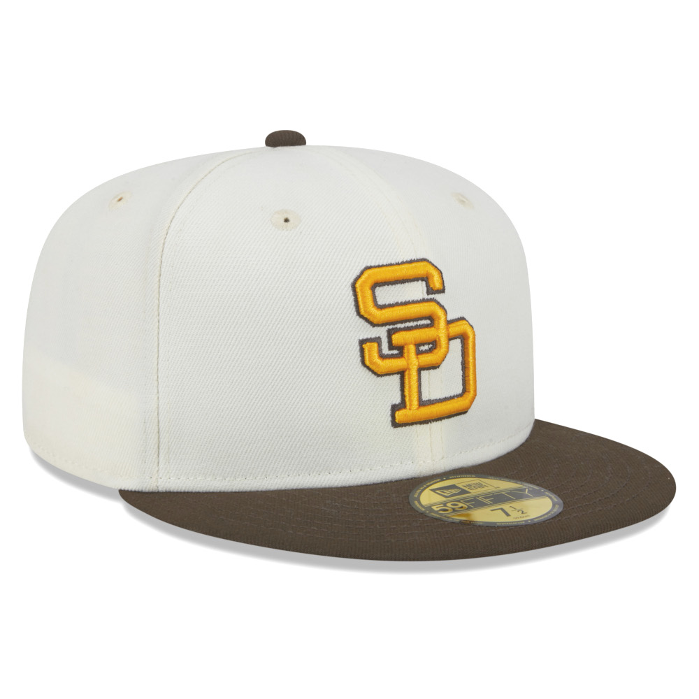 Men’s New Era San Diego Padres Chrome White and Brown 59FIFTY Fitted Cap