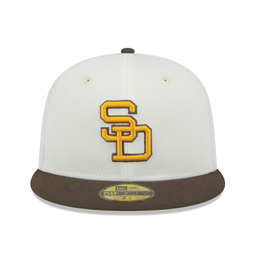 Men’s New Era San Diego Padres Chrome White and Brown 59FIFTY Fitted Cap