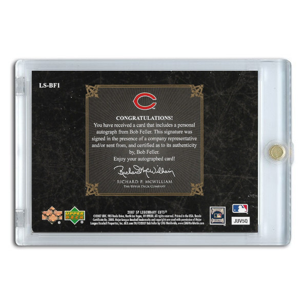 Bob Feller Autographed Card 2007 SP Legends Legendary Signature Ltd Ed of 199