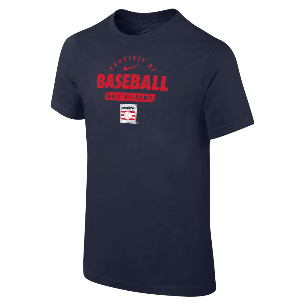 Youth Nike Property of Baseball Hall of Fame Navy Core T-Shirt
