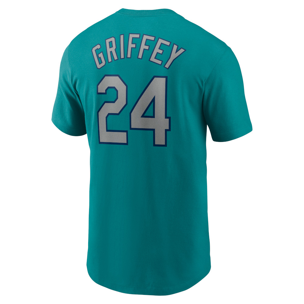 Men’s Nike Ken Griffey Jr. Seattle Mariners Cooperstown Collection Name & Number Teal T-Shirt