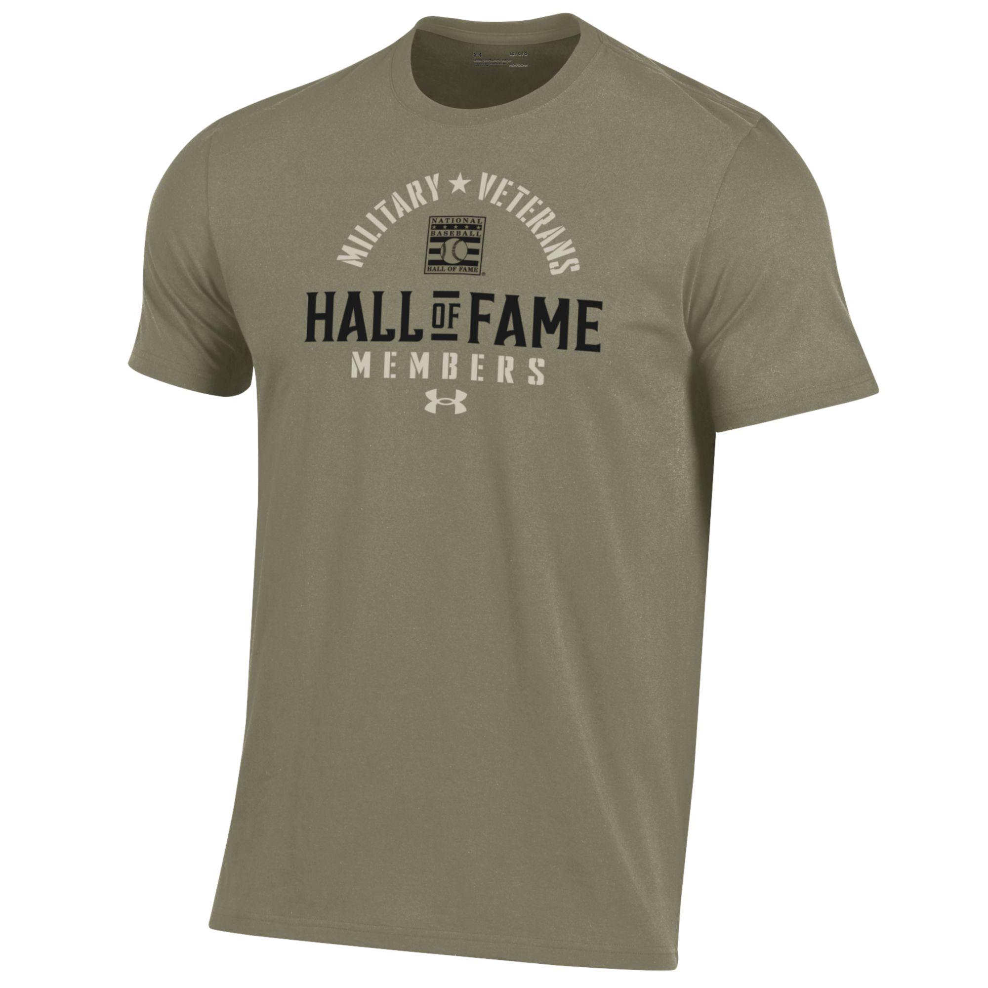 Men’s Under Armour Baseball Hall of Fame Armed Services Members Tan T-Shirt