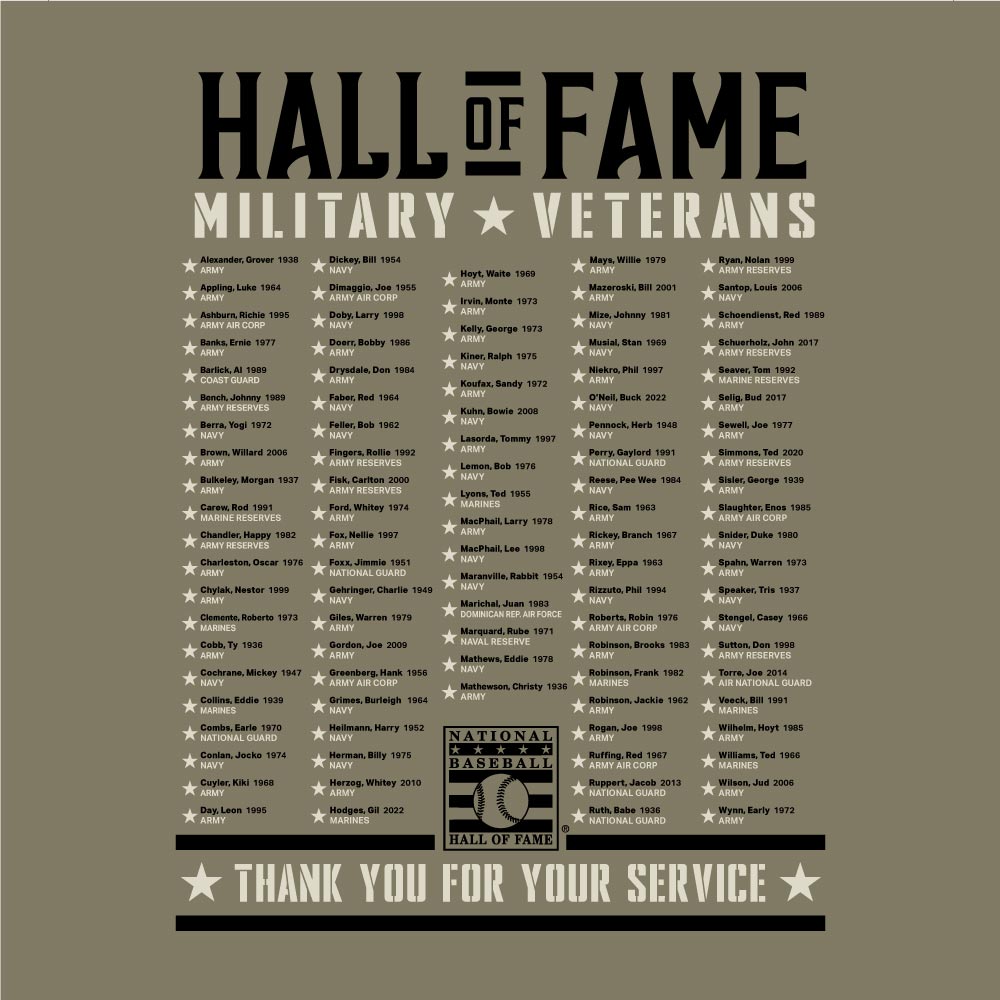 Men’s Under Armour Baseball Hall of Fame Armed Services Members Tan T-Shirt