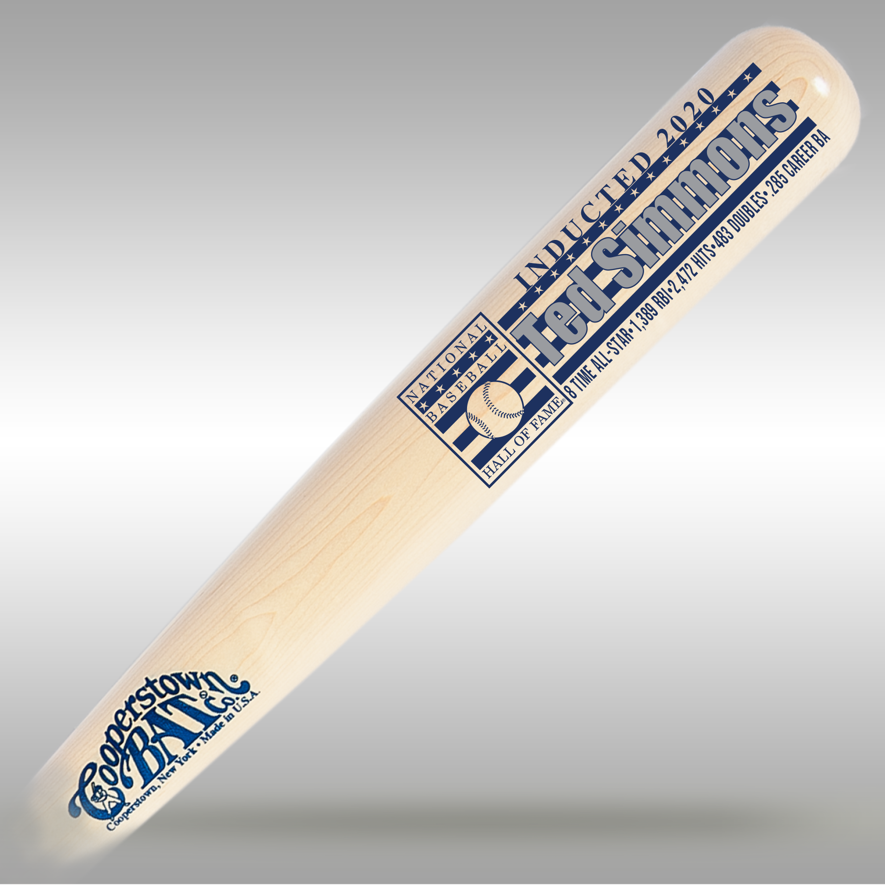 Ted Simmons Baseball Hall of Fame Silver Player Series Full Size Bat Ted Simmons Baseball Hall of Fame Silver Player Series Full Size Bat