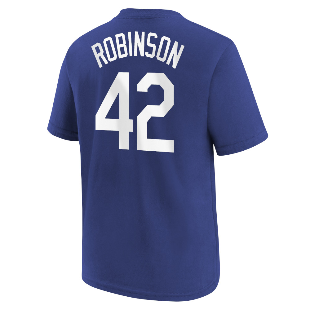 Youth Nike Jackie Robinson Brooklyn Royal Name & Number T-Shirt Youth Nike Jackie Robinson Brooklyn Royal Name & Number T-Shirt