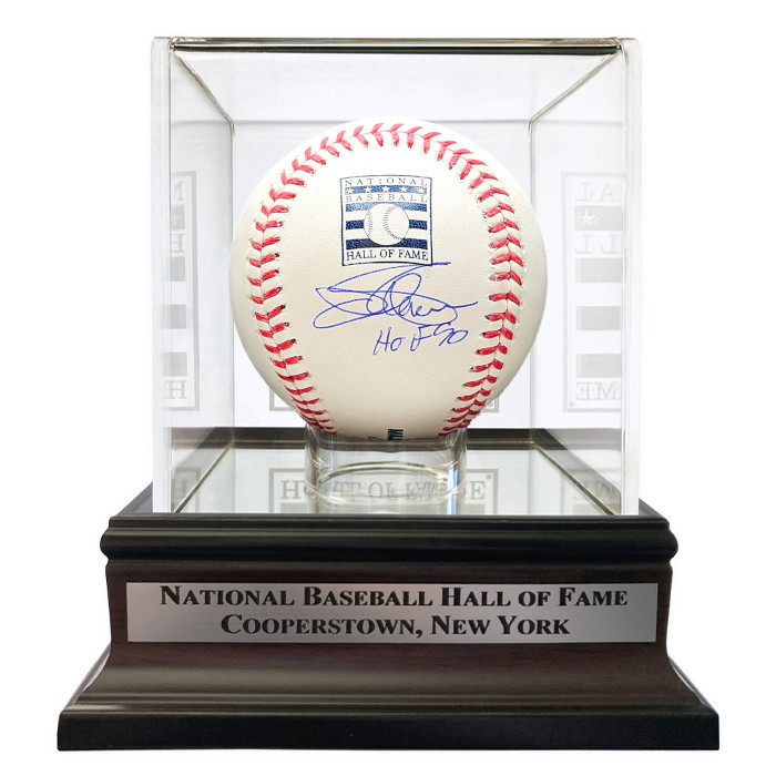 Jim Palmer Autographed Hall of Fame Logo Baseball with HOF 90 Inscription with HOF Case (JSA)