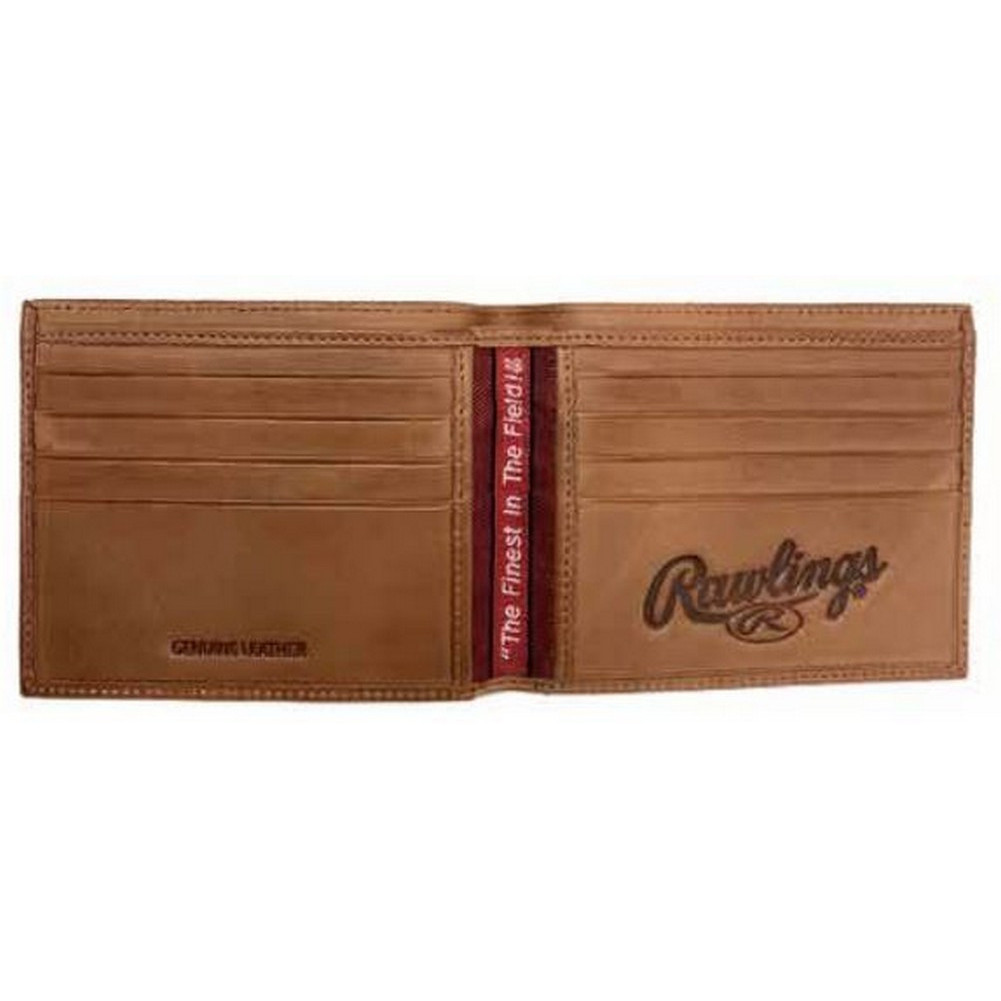 Rawlings Tan Stitch Bi-Fold Leather Wallet Rawlings Tan Stitch Bi-Fold Leather Wallet