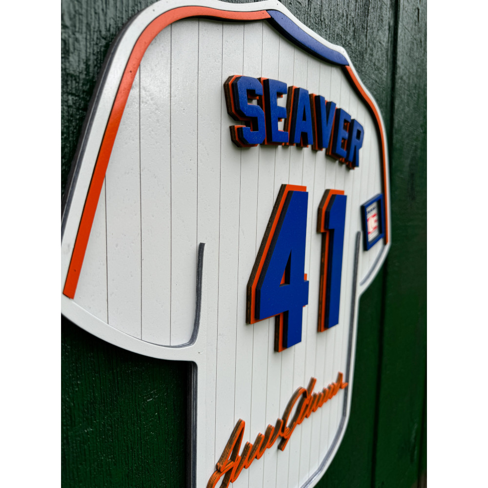Tom Seaver 3D Signature Wood Jersey 19 x 18 Wall Sign (white)