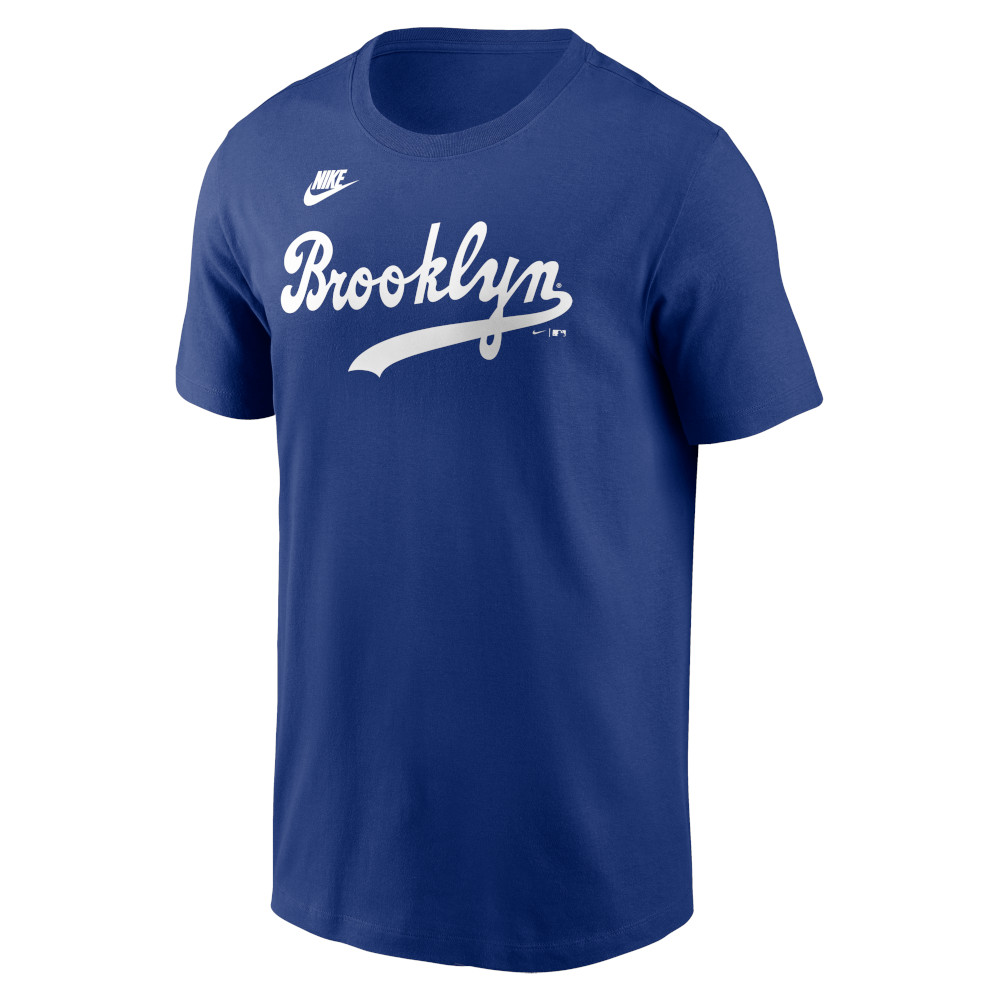 Men’s Nike Jackie Robinson Brooklyn Dodgers Cooperstown Collection Name & Number Royal T-Shirt (2024)