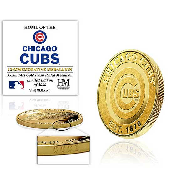 Wrigley Field 24kt Gold Flash Plated Limited Edition Mint Coin