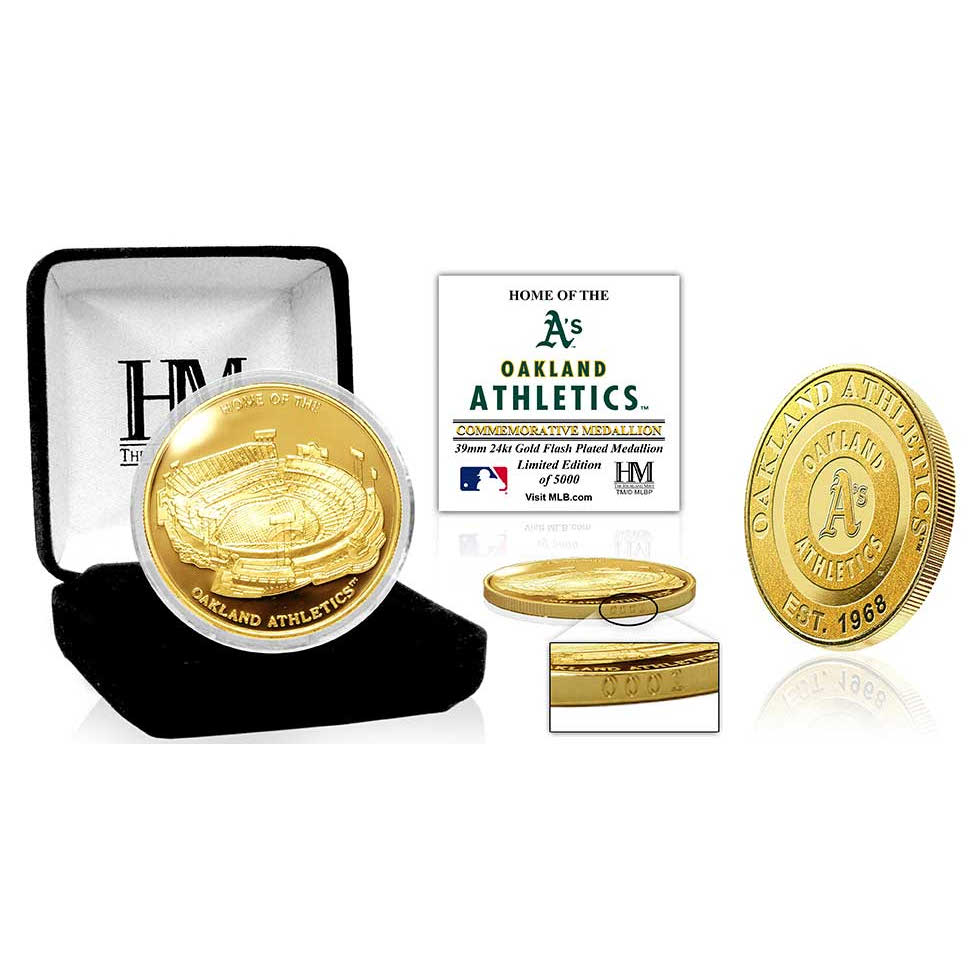 Oakland Coliseum 24kt Gold Flash Plated Limited Edition Mint Coin Oakland Coliseum 24kt Gold Flash Plated Limited Edition Mint Coin
