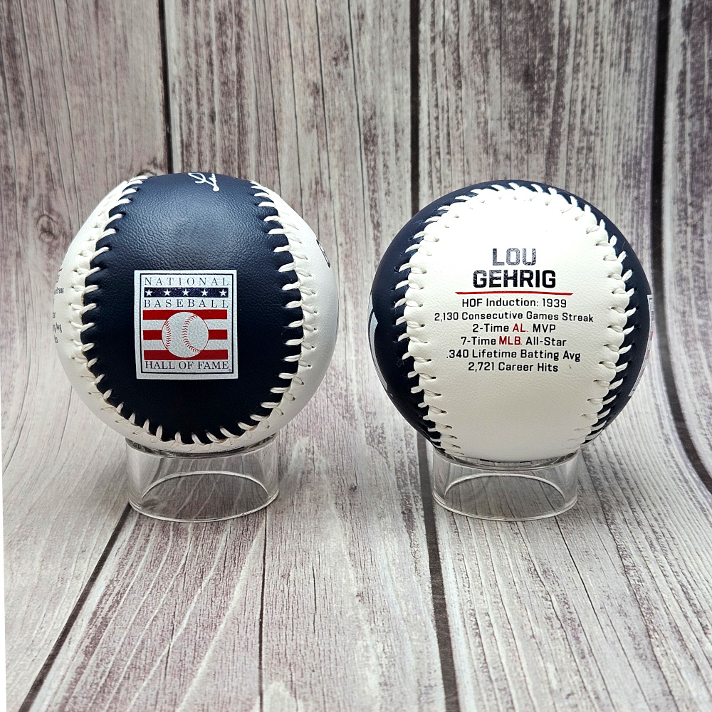 Lou Gehrig New York Yankees Hall of Famer Name & Number Baseball with Statistics