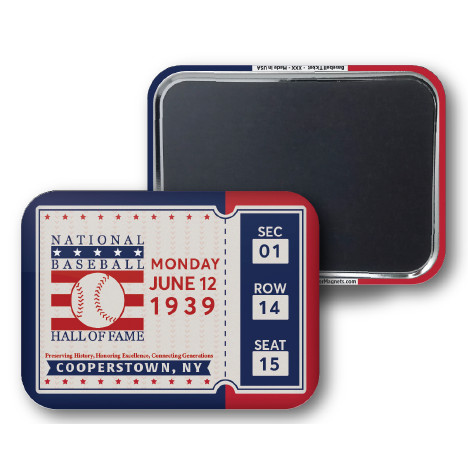 Baseball Hall of Fame Ticket Magnet