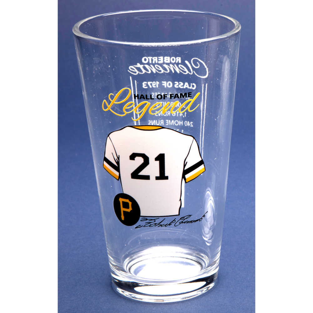 Roberto Clemente Baseball Hall of Fame Legend Player Pint Glass Roberto Clemente Baseball Hall of Fame Legend Player Pint Glass