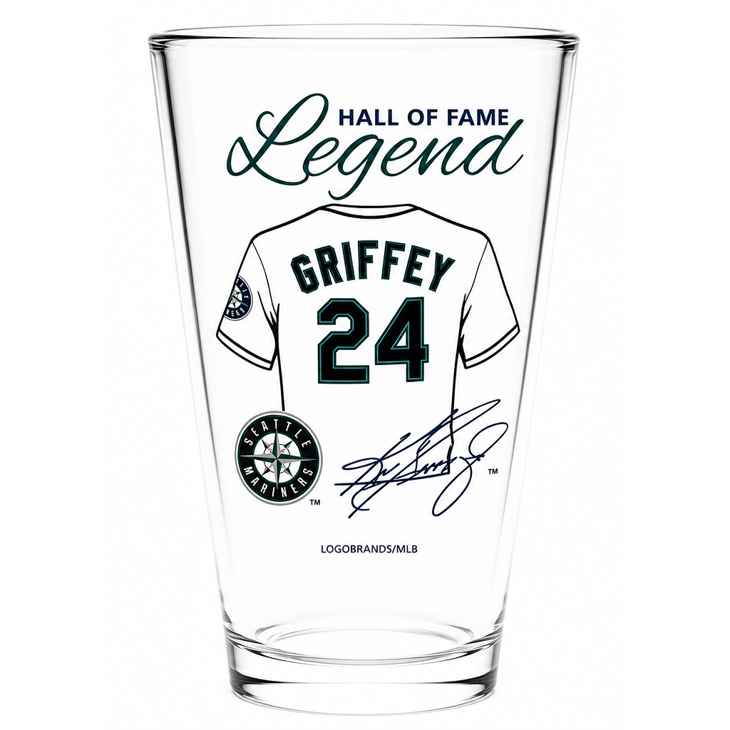 Ken Griffey Jr. Baseball Hall of Fame Legend Player Pint Glass