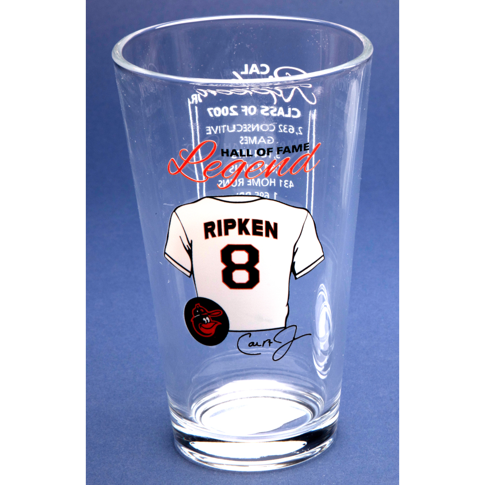 Cal Ripken Jr. Baseball Hall of Fame Legend Player Pint Glass
