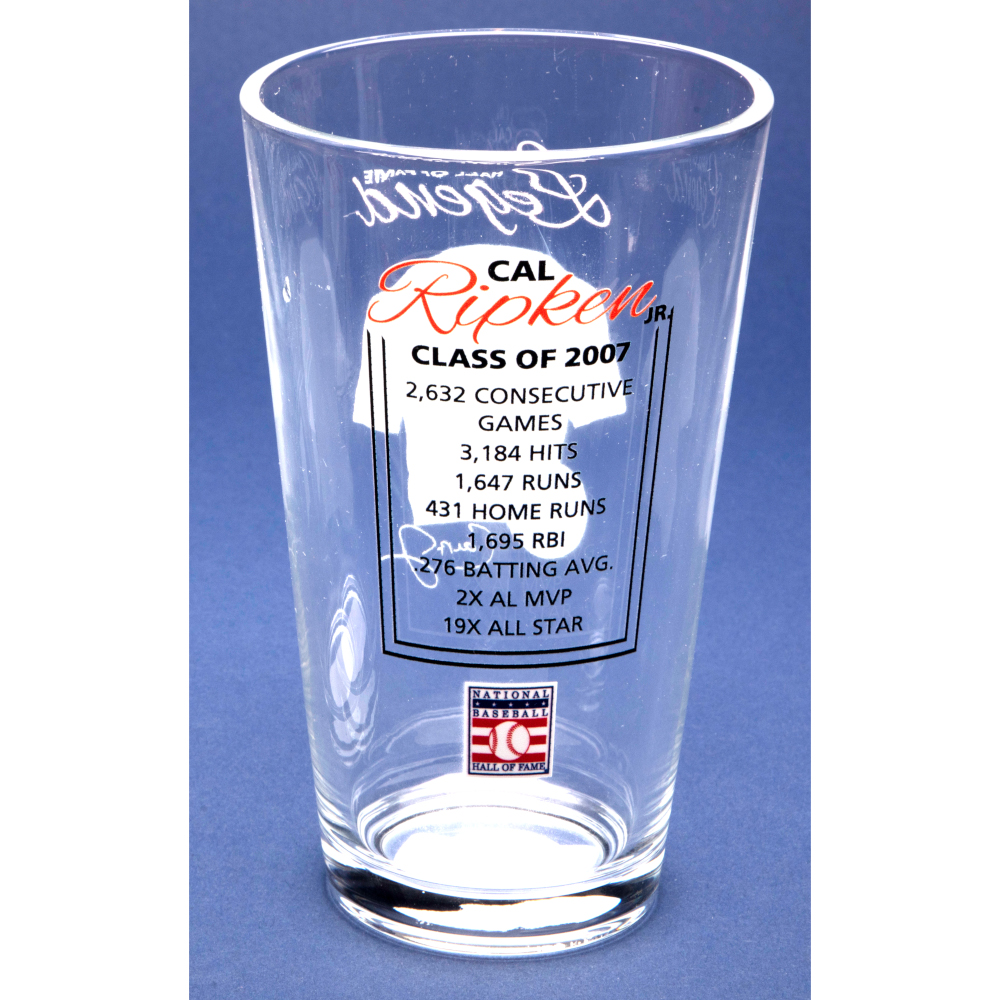 Cal Ripken Jr. Baseball Hall of Fame Legend Player Pint Glass