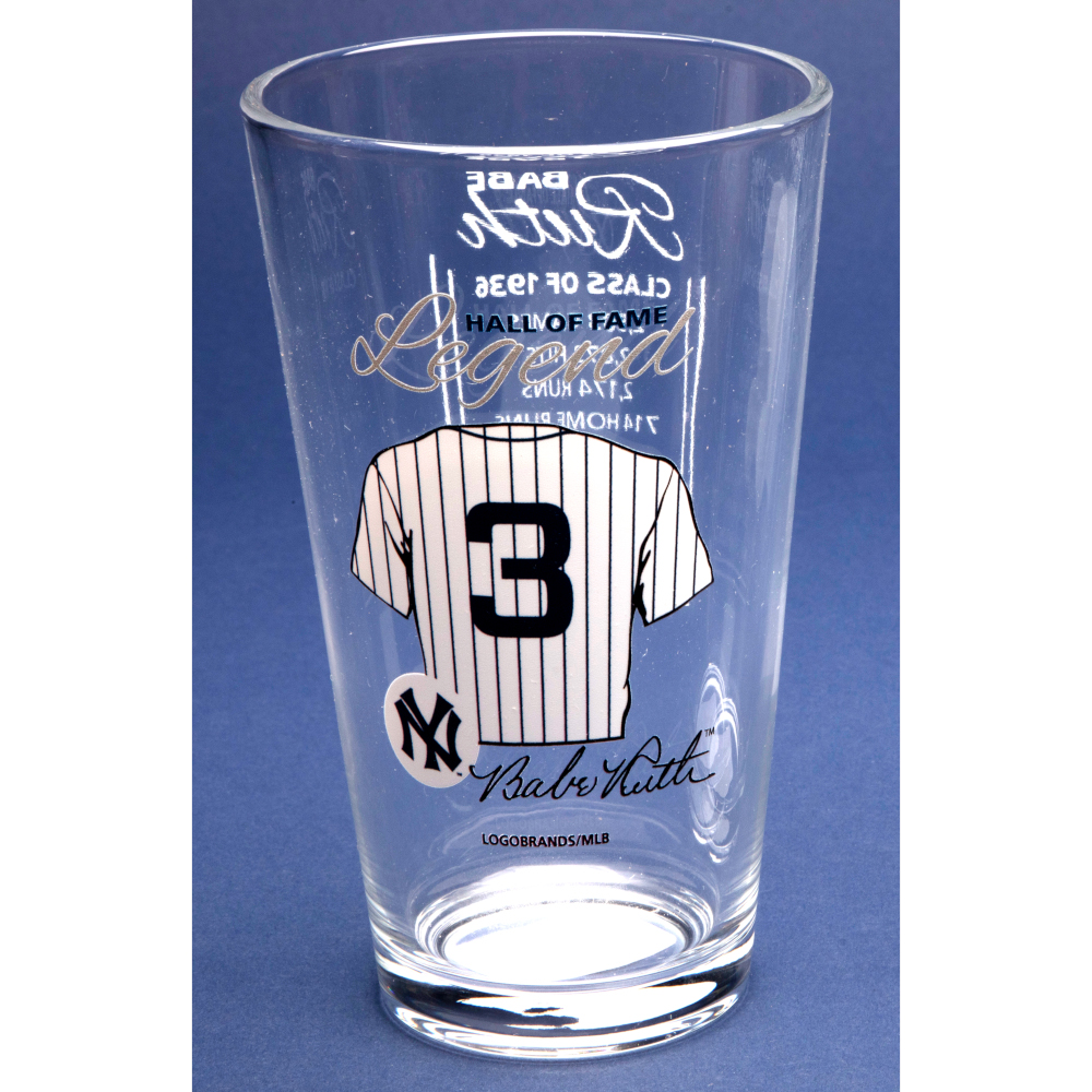 Babe Ruth Baseball Hall of Fame Legend Player Pint Glass