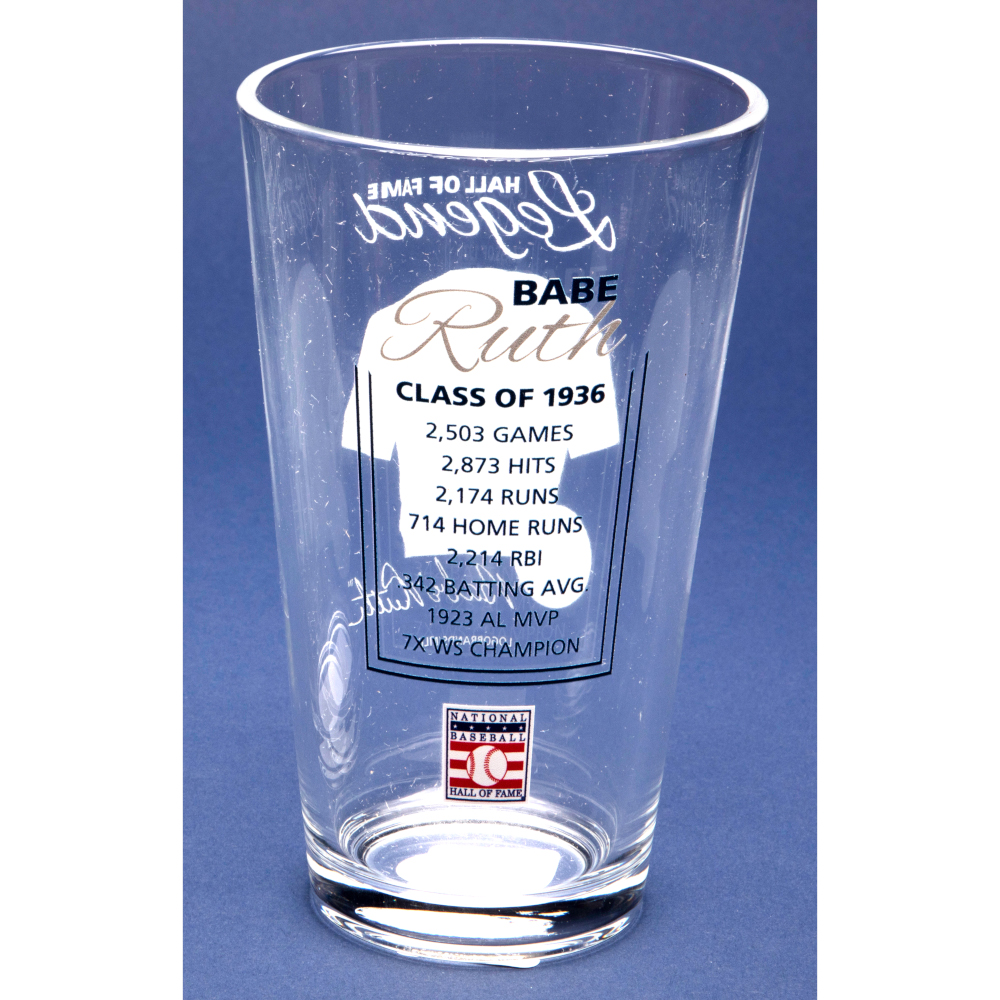 Babe Ruth Baseball Hall of Fame Legend Player Pint Glass