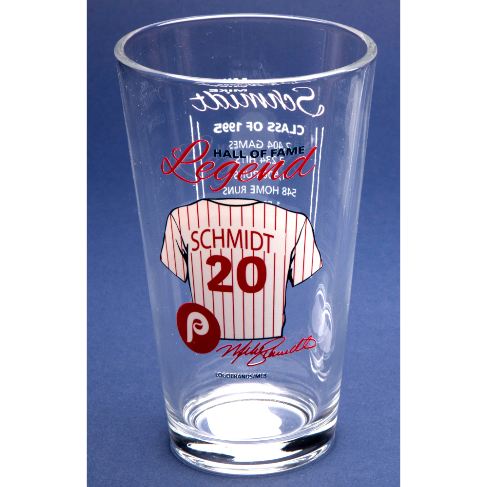 Mike Schmidt Baseball Hall of Fame Legend Player Pint Glass