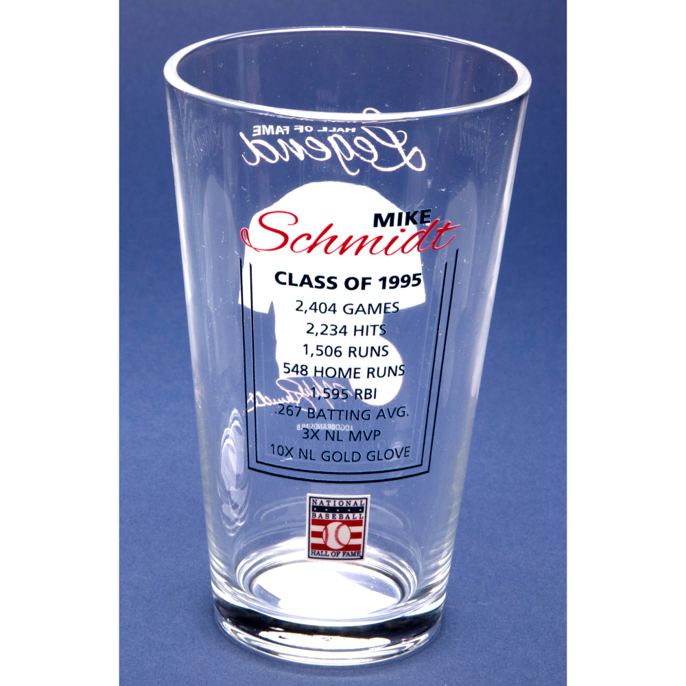 Mike Schmidt Baseball Hall of Fame Legend Player Pint Glass