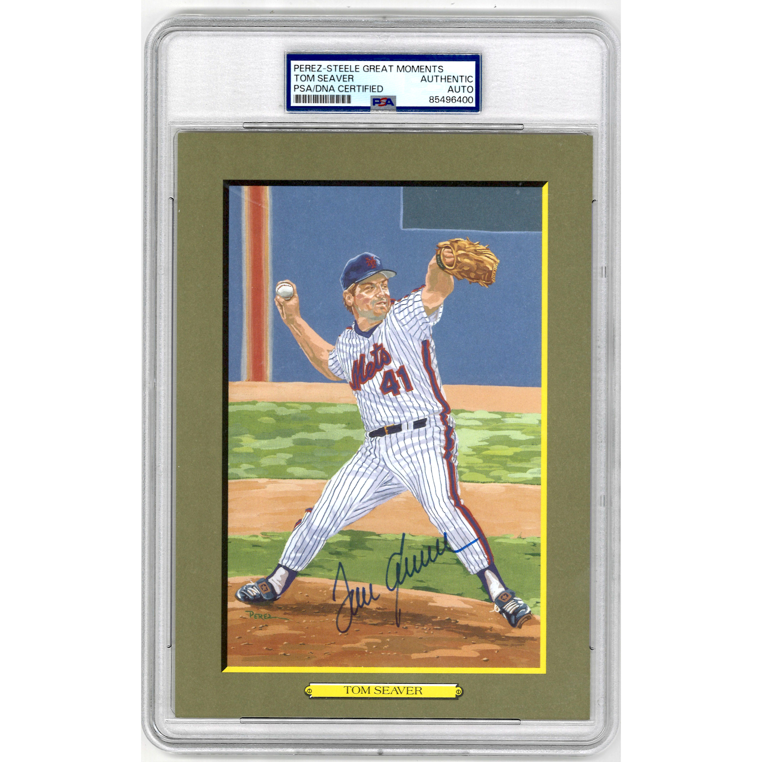 Tom Seaver Autographed Perez-Steele Great Moments Jumbo Postcard # 73 (PSA-00)