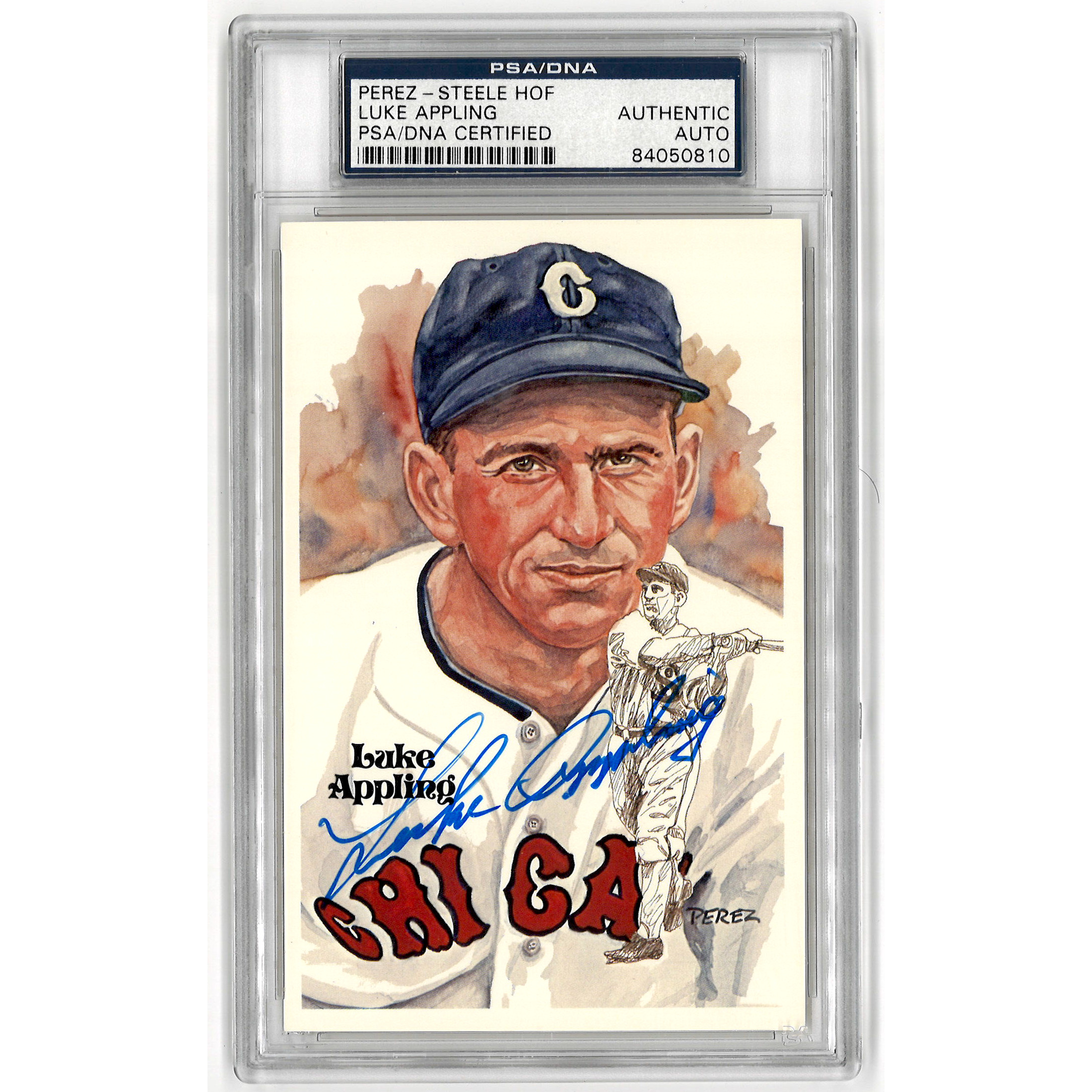 Luke Appling Autographed Perez-Steele HOF Series Postcard #95 (PSA-10)