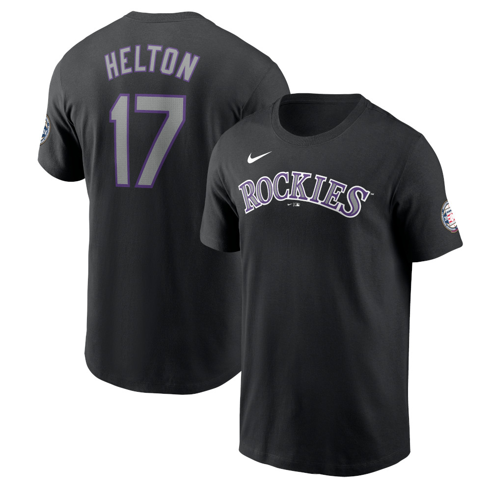 Men’s Nike Todd Helton Colorado Rockies Baseball Hall of Fame 2024 Induction Name & Number T-Shirt