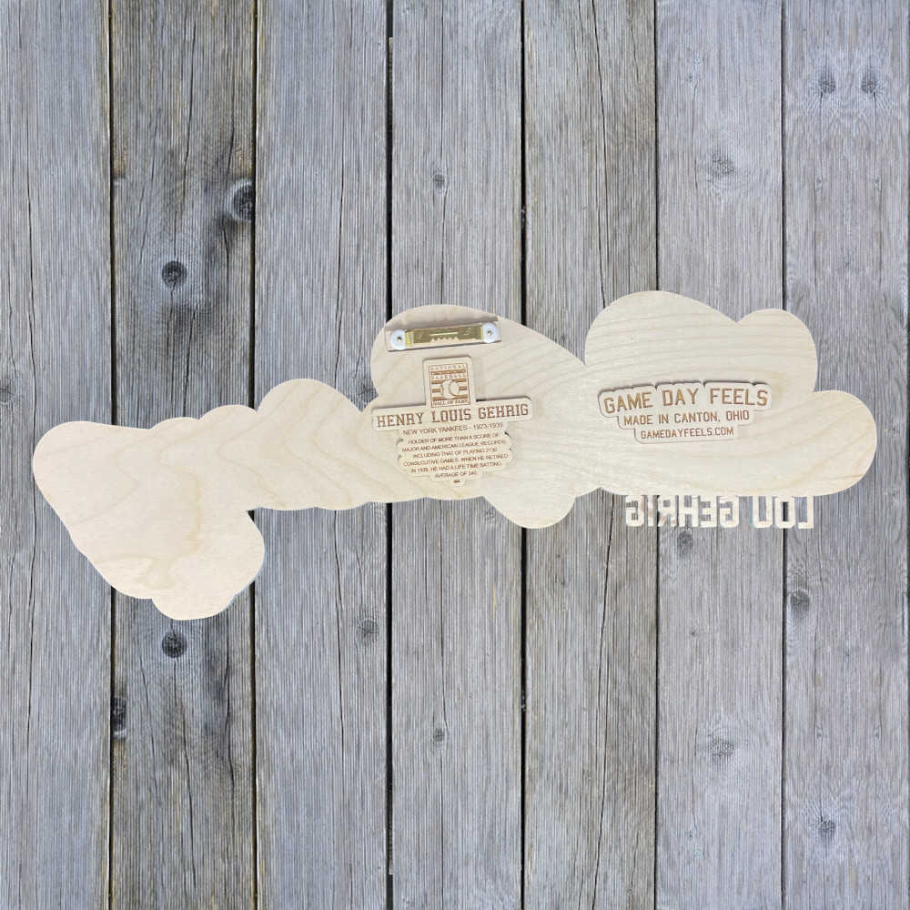 Lou Gehrig 3D Signature White 20 x 8 Wood Wall Sign with Number Lou Gehrig 3D Signature White 20 x 8 Wood Wall Sign with Number