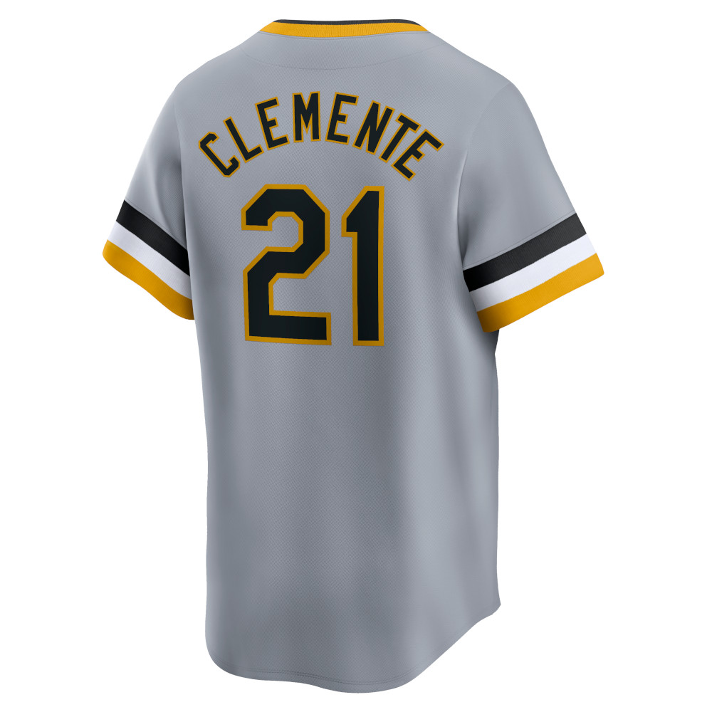 Men’s Roberto Clemente Nike Vapor Premier Limited Pittsburgh Pirates Road Grey Replica Jersey