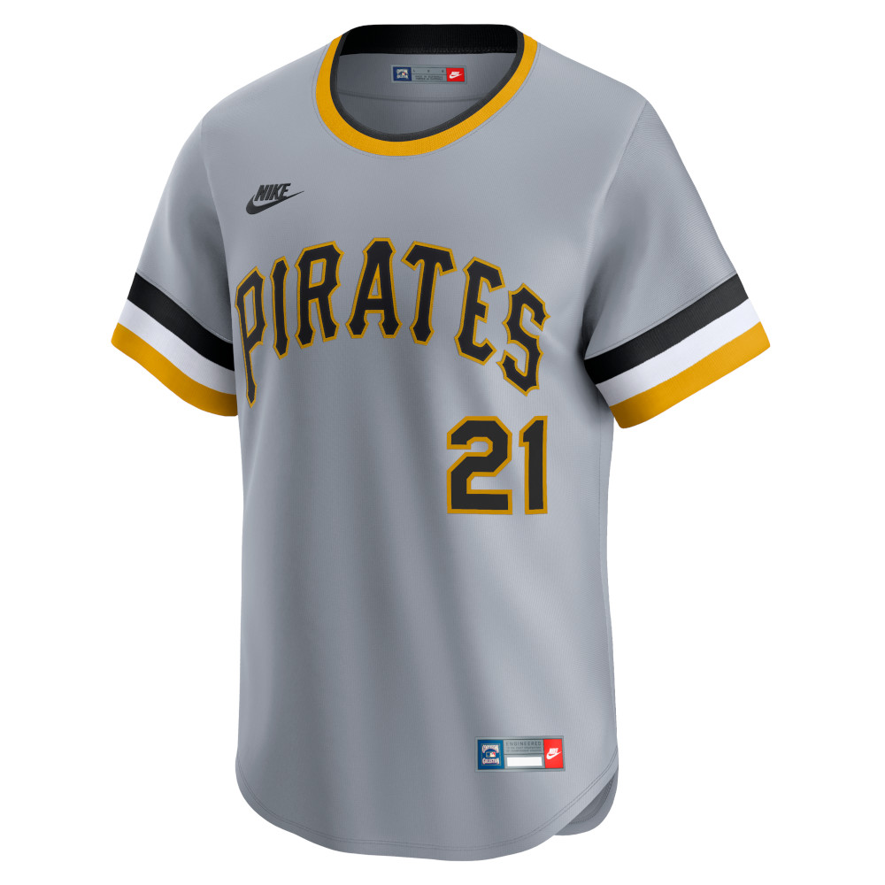 Men’s Roberto Clemente Nike Vapor Premier Limited Pittsburgh Pirates Road Grey Replica Jersey