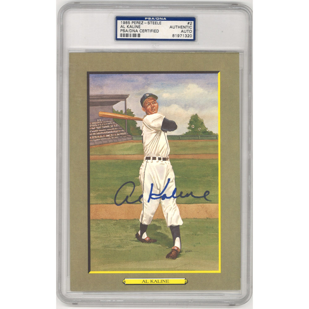 Al Kaline Autographed Perez-Steele Great Moments Jumbo Postcard # 2 (PSA-55) Al Kaline Autographed Perez-Steele Great Moments Jumbo Postcard # 2 (PSA-55)
