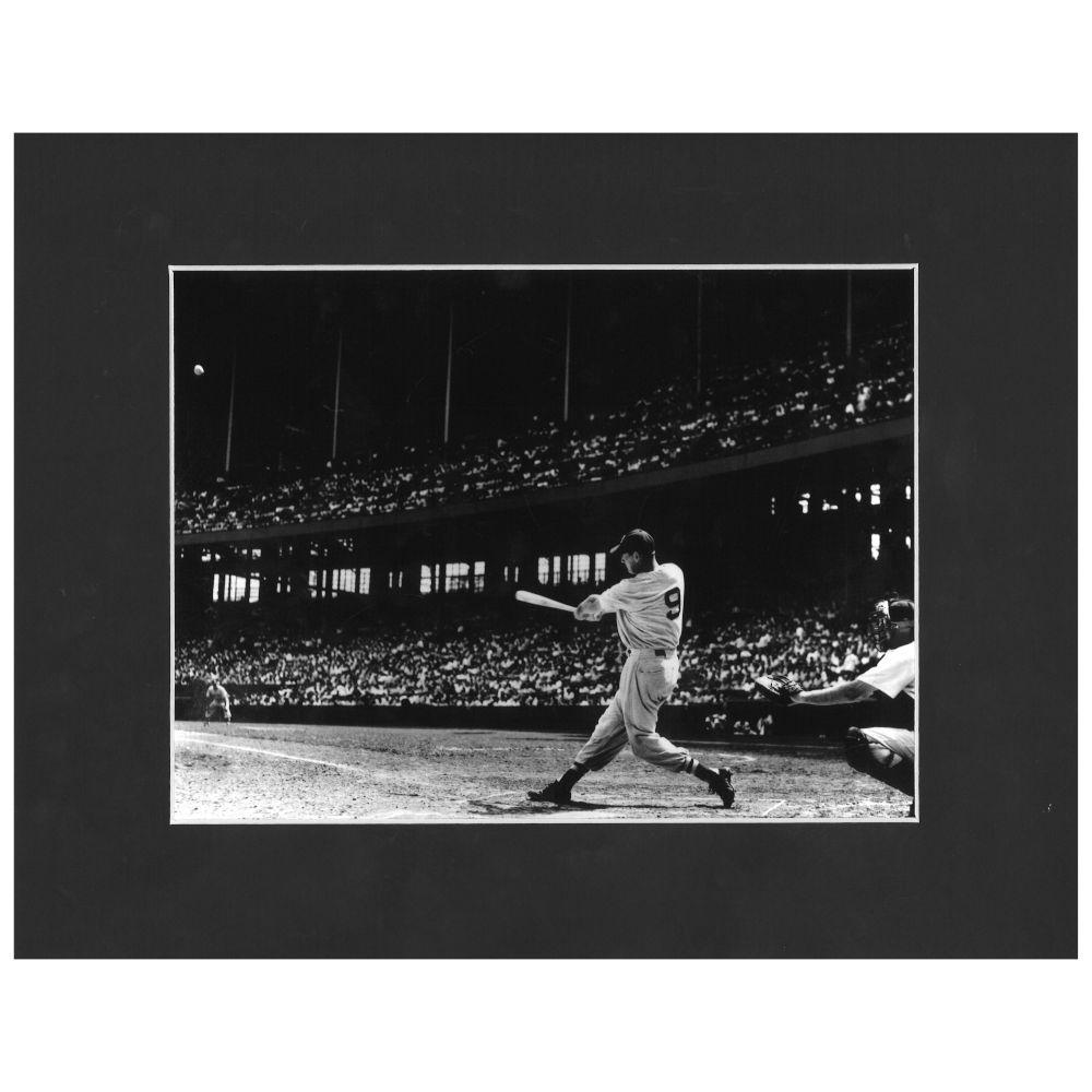 Matted 8x10 Photo - Ted Williams Swinging Side View Matted 8x10 Photo - Ted Williams Swinging Side View