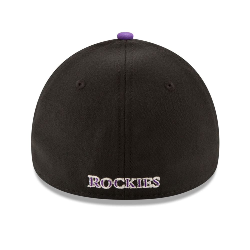 Men’s New Era Colorado Rockies Baseball Hall of Fame Logo 39THIRTY Black Flex Fit Cap
