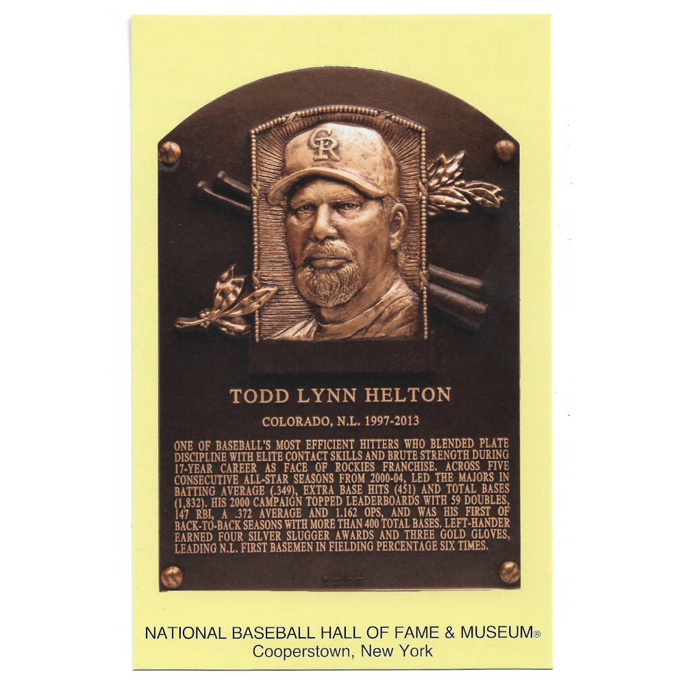 Todd Helton Baseball Hall of Fame Plaque Postcard