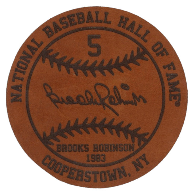 Brooks Robinson Baseball Hall of Fame 1983 Inductee Leather Engraved Coaster Brooks Robinson Baseball Hall of Fame 1983 Inductee Leather Engraved Coaster