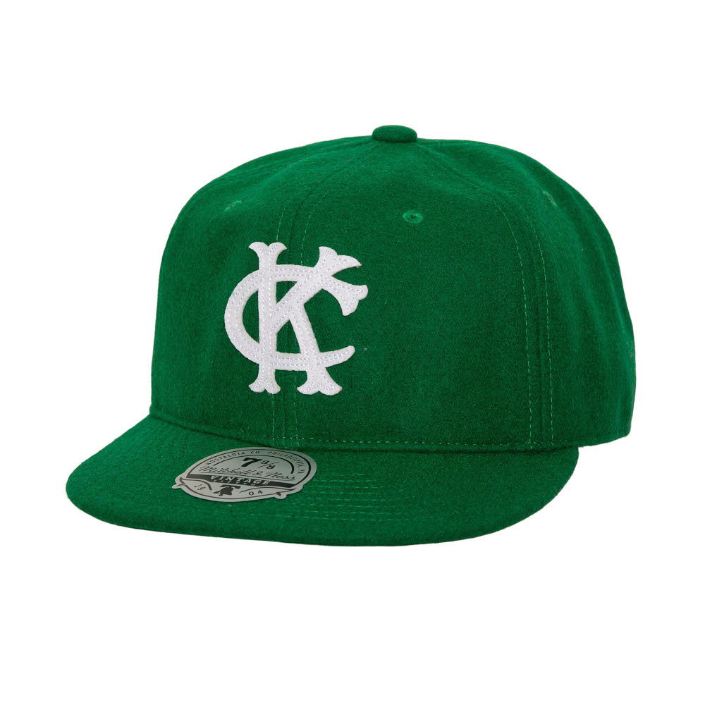 Men’s Mitchell & Ness Kansas City Athletics History Green Fitted Cap Men’s Mitchell & Ness Kansas City Athletics History Green Fitted Cap