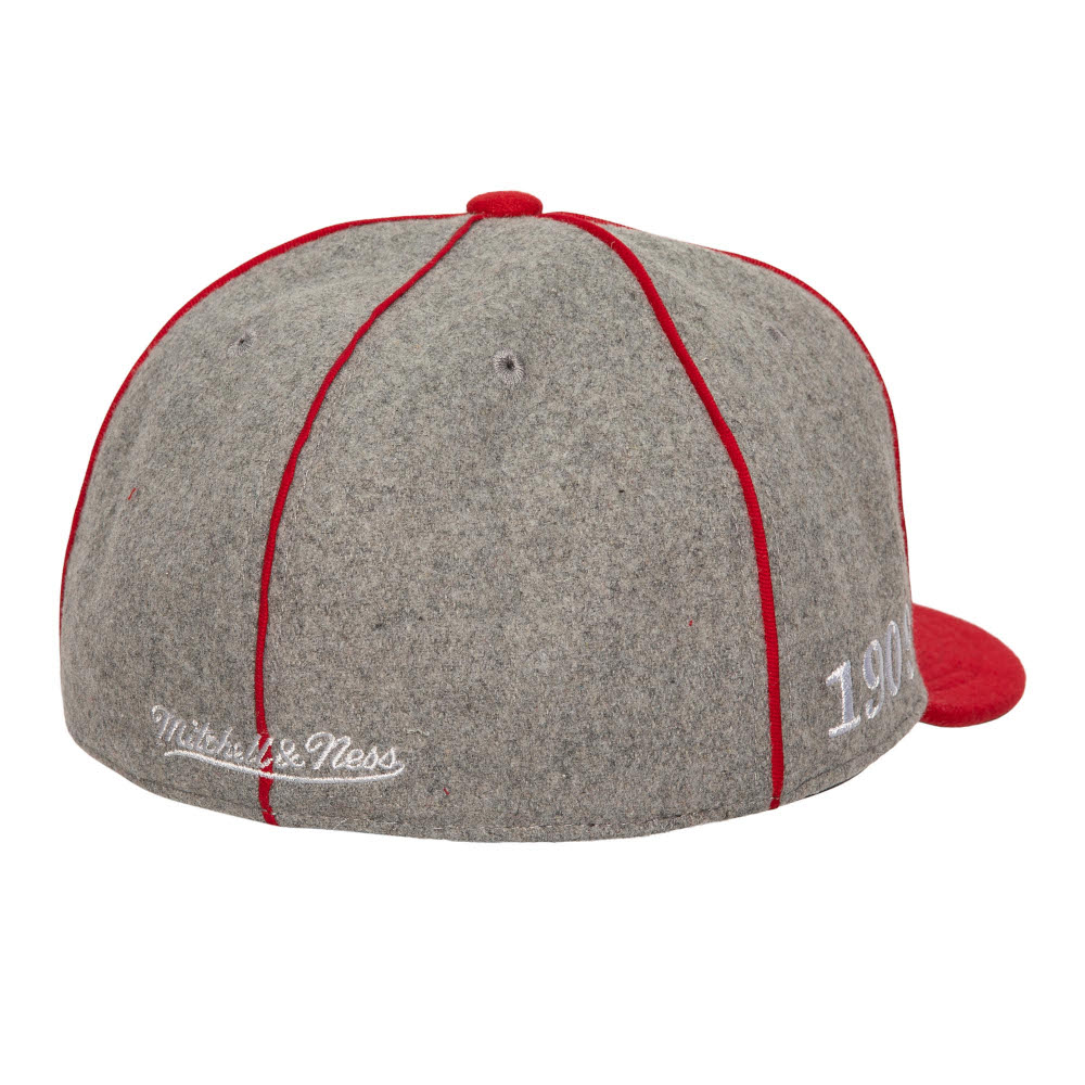 Men’s Mitchell & Ness St. Louis Cardinals History Grey and Red Pinstriped Navy Fitted Cap Men’s Mitchell & Ness St. Louis Cardinals History Grey and Red Pinstriped Navy Fitted Cap