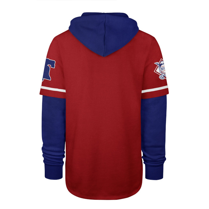 Men’s ’47 Brand Philadelphia Phillies Trifecta Shortstop Red and Royal Blue Pullover With Hood