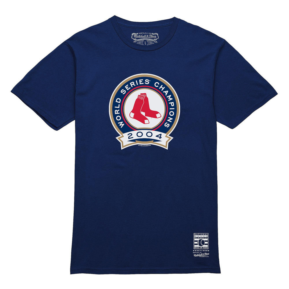 Men’s Mitchell & Ness Boston Red Sox 2004 World Champions Navy Blue T-Shirt Men’s Mitchell & Ness Boston Red Sox 2004 World Champions Navy Blue T-Shirt