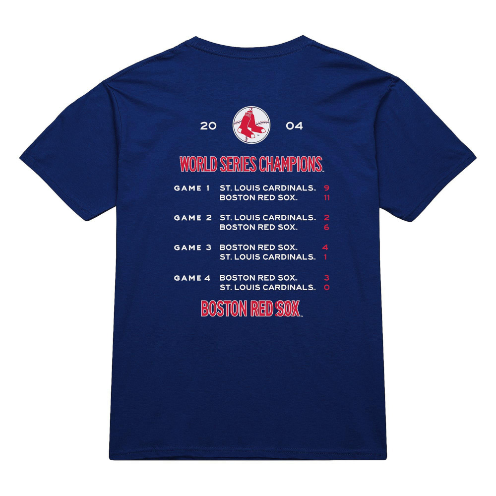Men’s Mitchell & Ness Boston Red Sox 2004 World Champions Navy Blue T-Shirt Men’s Mitchell & Ness Boston Red Sox 2004 World Champions Navy Blue T-Shirt