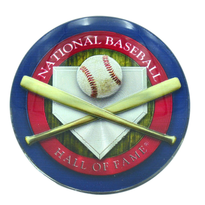 Baseball Hall of Fame Round Domed Foil Magnet