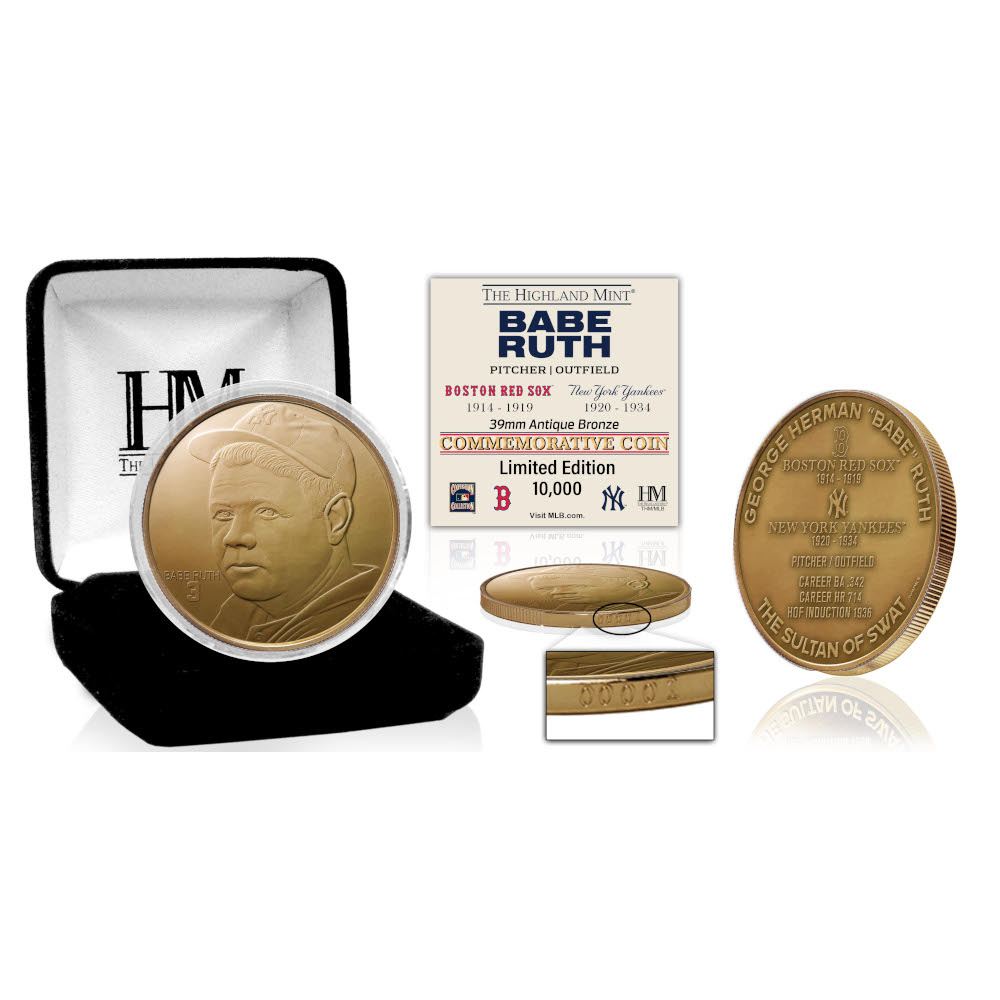Babe Ruth The Legend Antique Bronze Coin Ltd Ed of 10,000