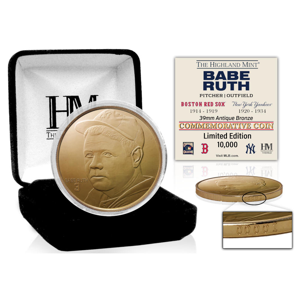 Babe Ruth The Legend Antique Bronze Coin Ltd Ed of 10,000