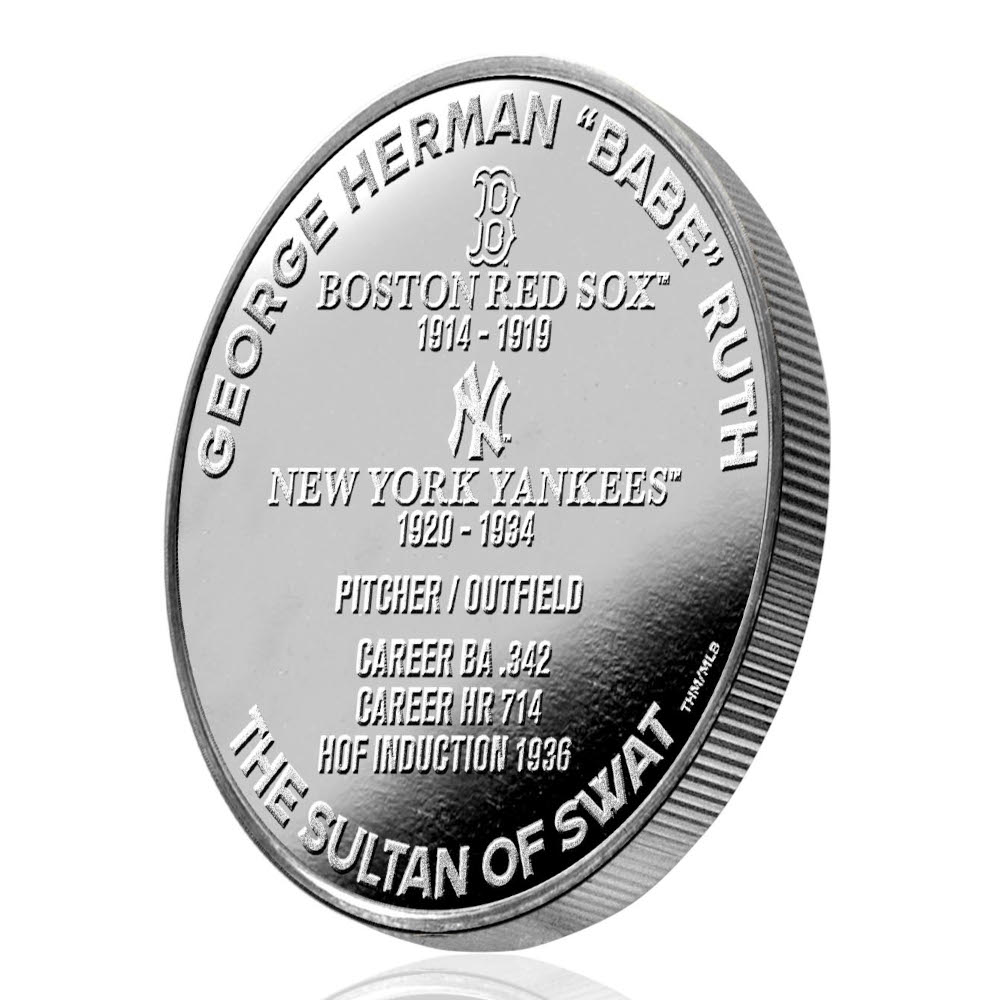 Babe Ruth The Legend .999 fine silver Coin Ltd Ed of 714
